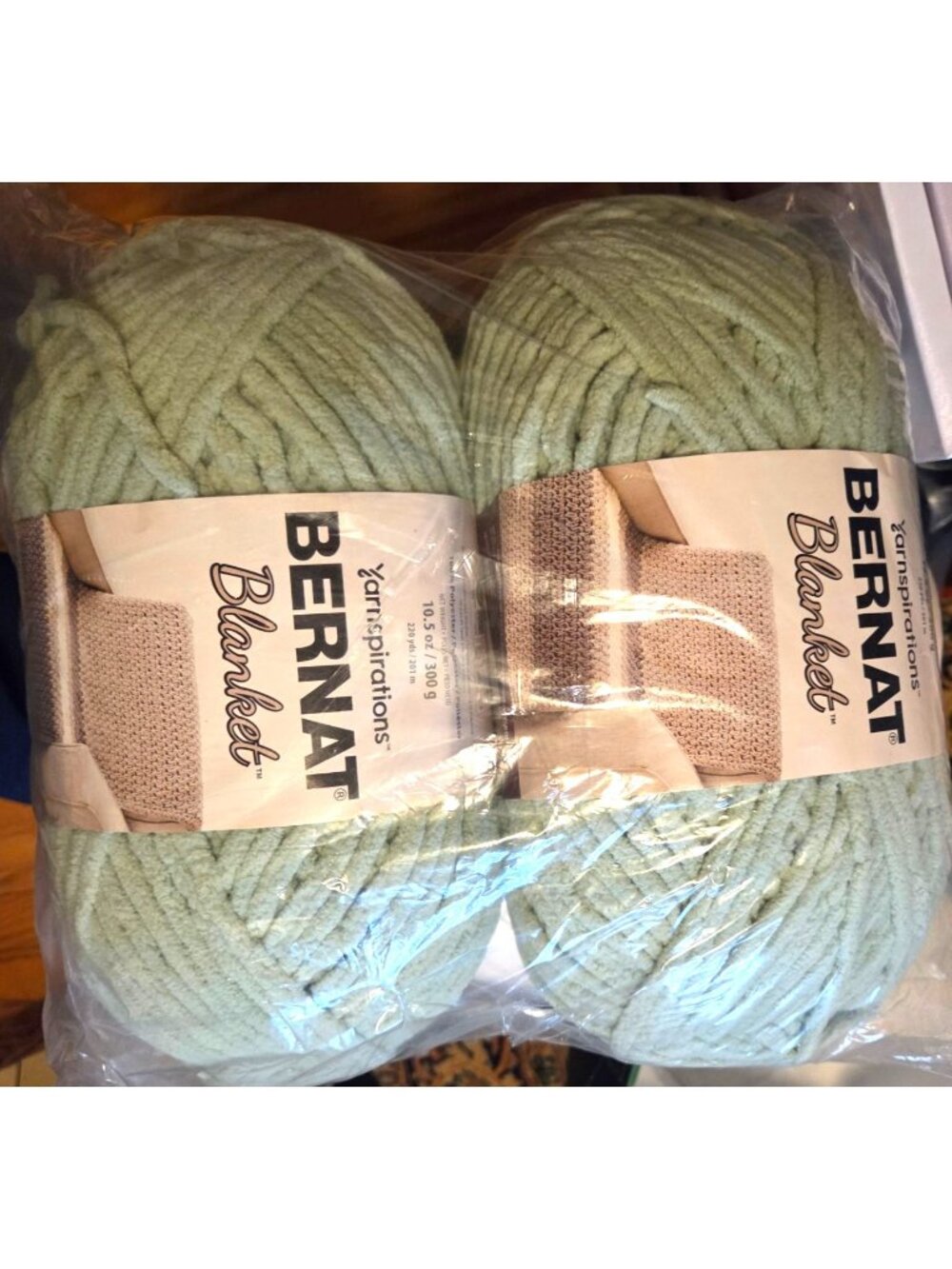 Bernat Yarnspirations Blanket Yarn Bundle Mint Green 10.5oz Each Bulky Polyester